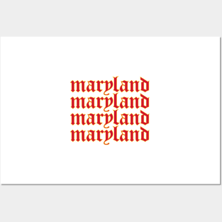 Maryland gothic lettering Posters and Art
